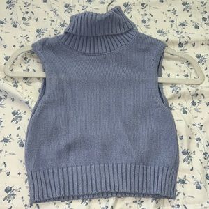 garage turtleneck cropped sweater periwinkle